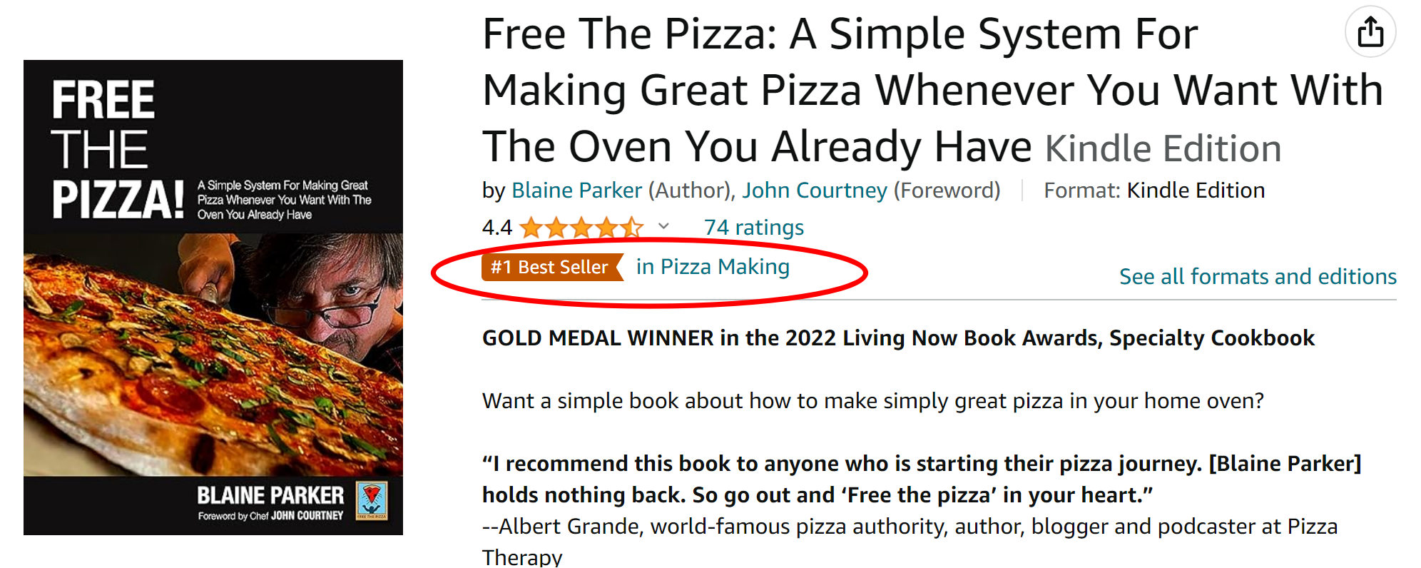 The Free The Pizza book was a #1 new release on Amazon